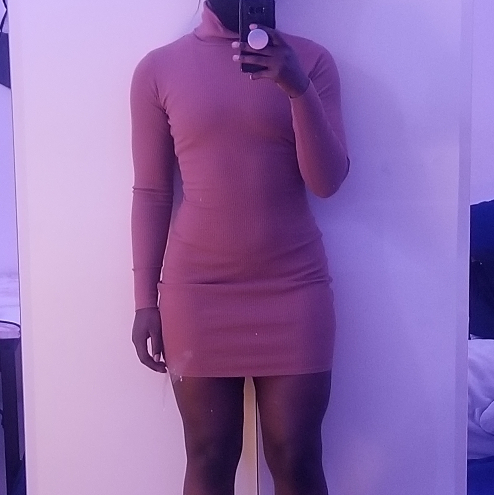Mini Turtle-neck Body Con Dress